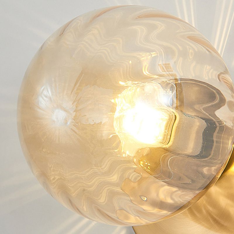 Glass Spherical Shape Wall Lights Modern Style 1 Light Wall Mount Fixture for Living Room
