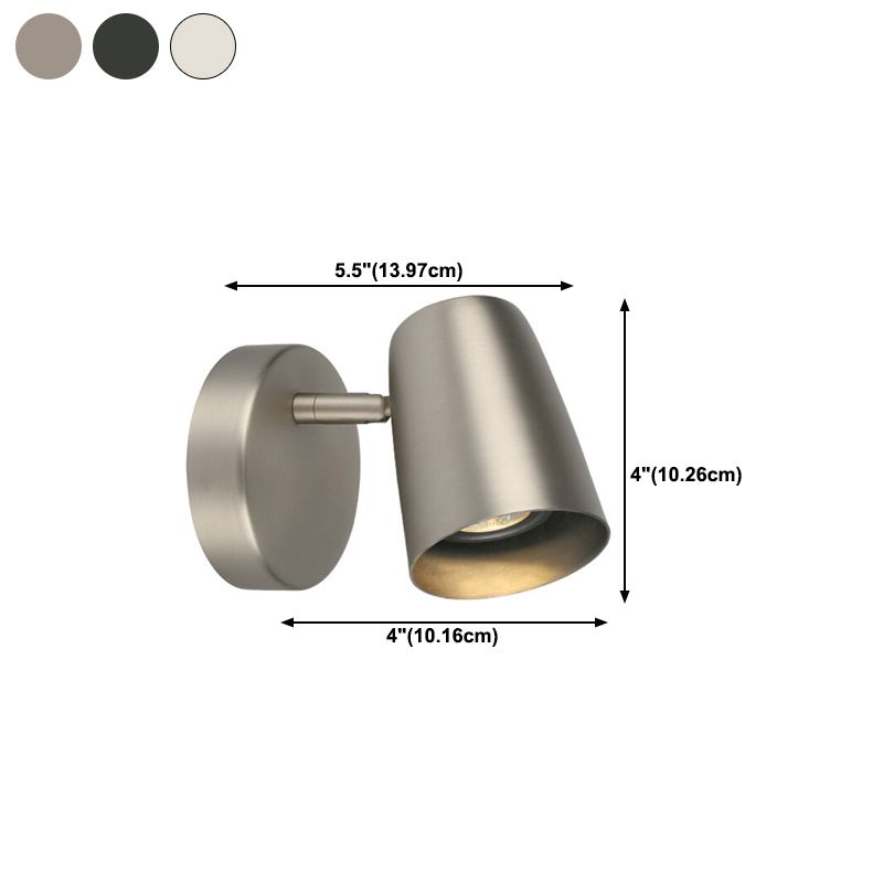 Modernism Single Nickel/Black/White Wall Mounted Sconce Mrtal Shaded Wall Light