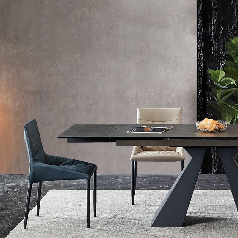 Modern Sintered Stone Extendable Dining Table Set Rectangle Home Dining Set