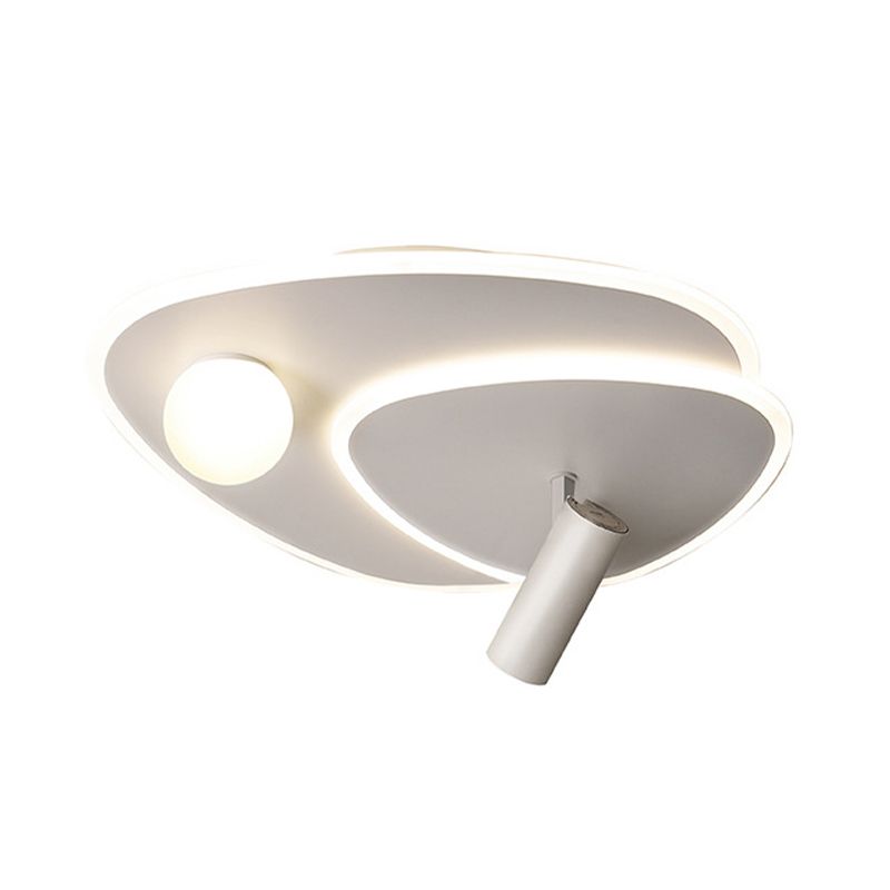 Geometric LED Flush Mount Iron and Acrylic Ceiling Flush with Spotlight