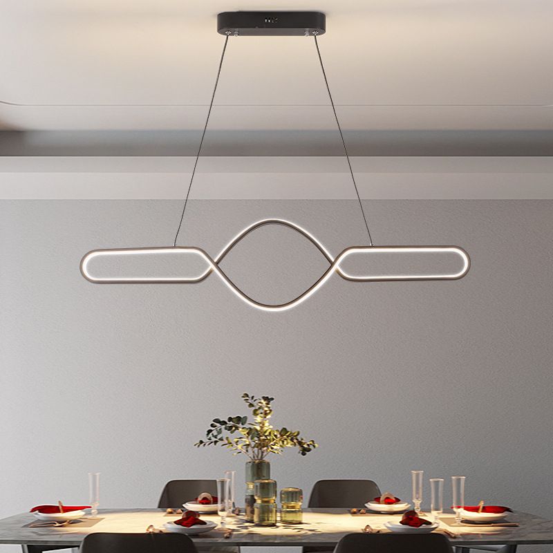 Linear Shape Island Pendant Contemporary Style Metal 1 Light Pendant Lighting Fixture
