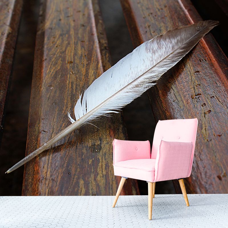 Photography Wall Mural Feather Printed Sitting Room Wall Mural