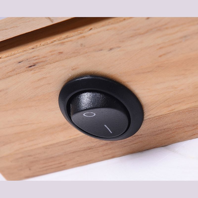 Modern Minimalist Style Rectangular Wall Mounted Light Fixture Wood Sconces for Bedroom