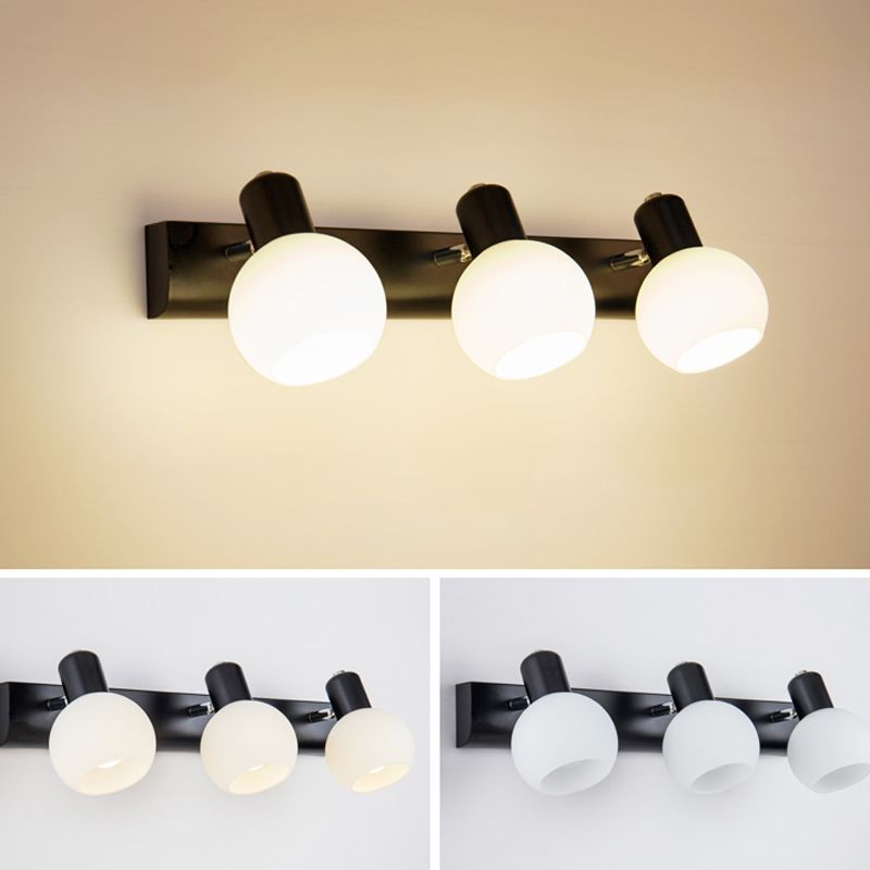 Orb Shape Living Room Wall Lamp Metal and Glass Multi Lights European Style Sconce Wall Light