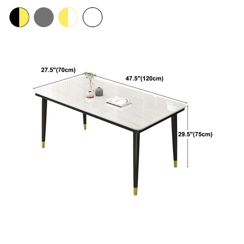 Modern White Marble Counter Table Rectangle Dining Table for Kitchen