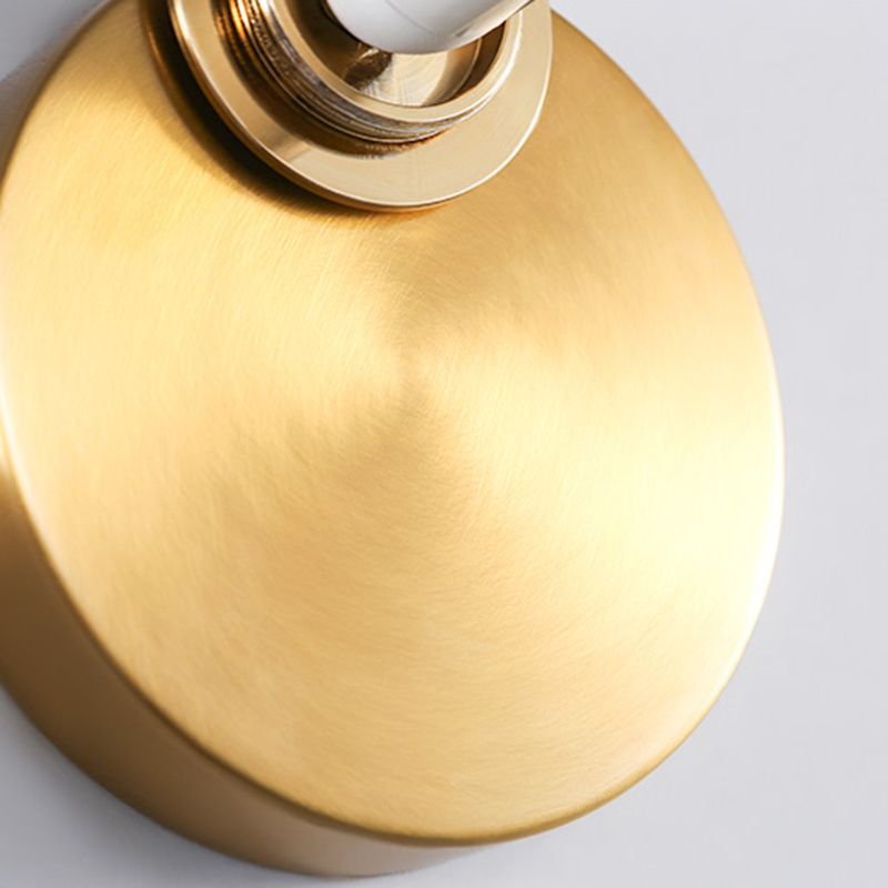 Ball Shade Glass Wall Sconce Modern Style Single Light Wall Mounted Light in Brass