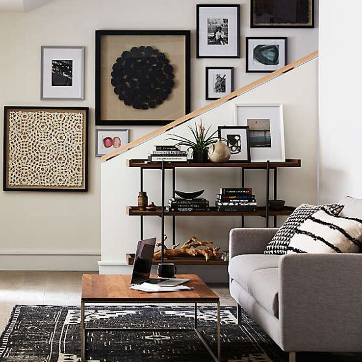 Modern Solid Wood Bookshelf Brown Etagere Open Shelf Vertical Bookcase