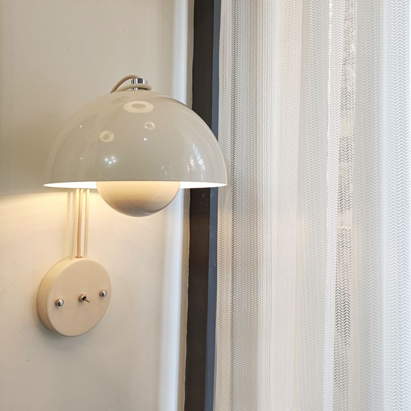 Modern Style Metal Wall Lighting Fixtures 1-Light Dome Sconce Light Fixture