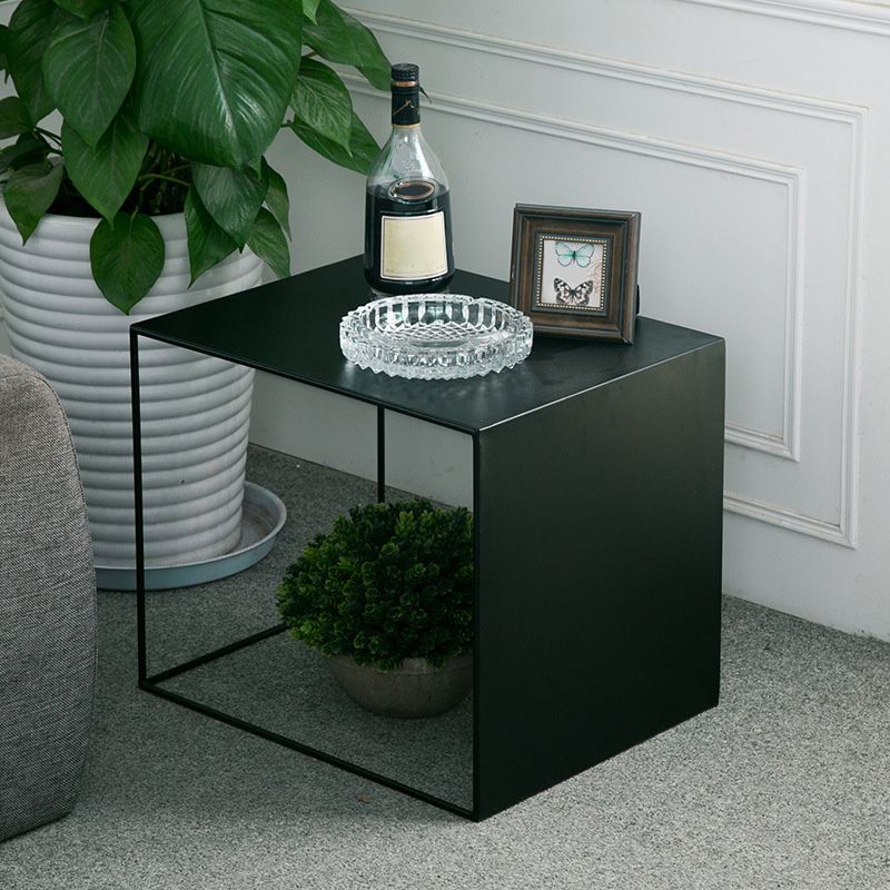 Mid-Century Modern Coffee Table Black Iron Coffee Cocktail Table