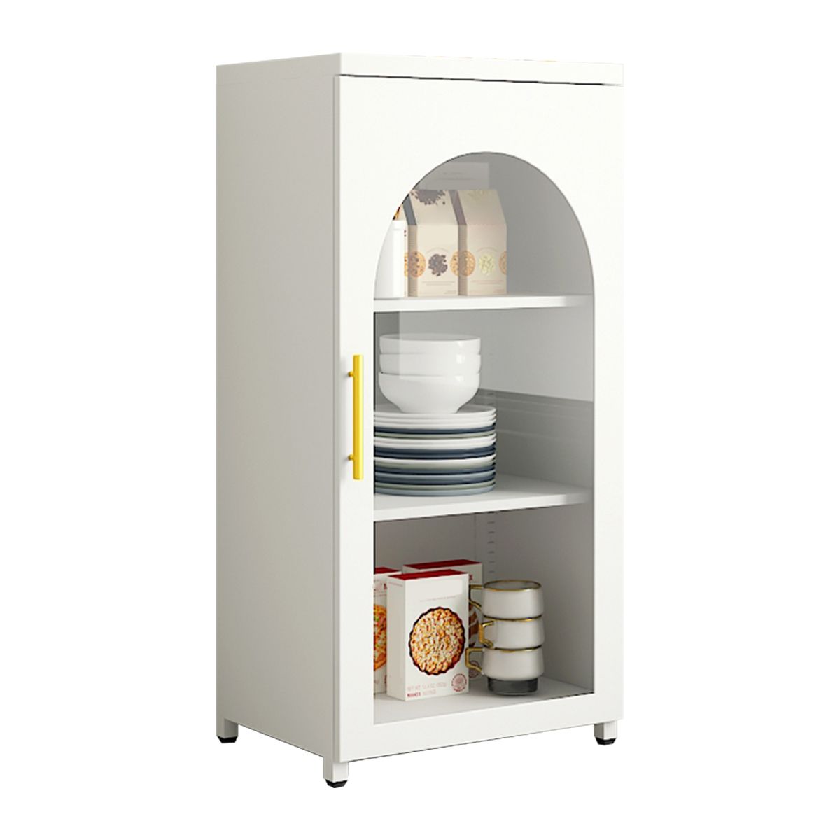 14.57"W Bookshelf Scandinavian Style Bookcase for Home Office with Door