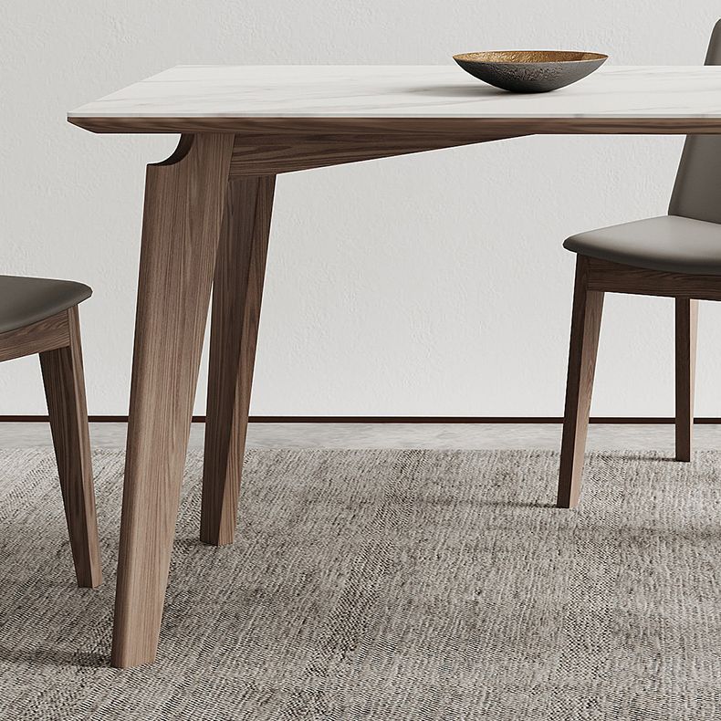 Midden-eeuwse rechthoekige vorm tafel gesinterde stenen eettafel voor keuken