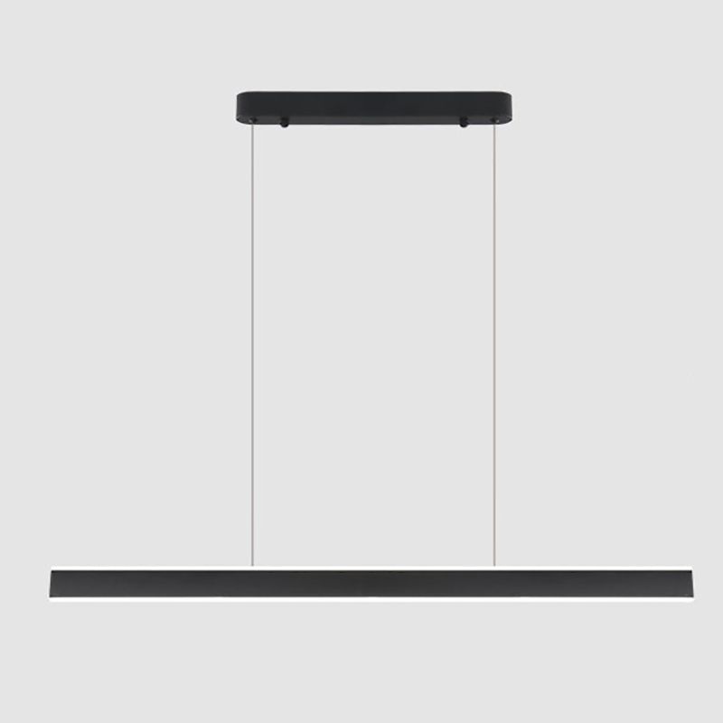 Simple LED Island Light Modern Style Linear Hanging Light for Dining Room