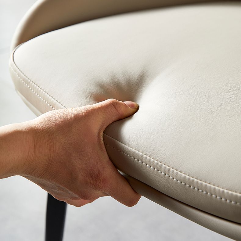 Chaises de salle à manger rembourrées par chaise latérale à bras arrière solide de conception industrielle