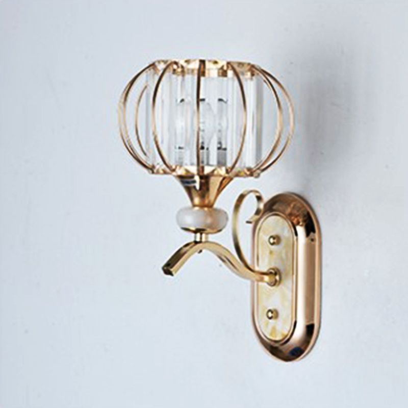 Gooseneck Crystal Wall Lamp Fixture Minimalist 1-Light Wall Sconce Light for Corridor