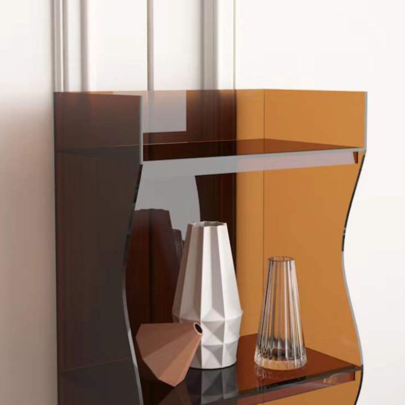 Contemporary Closed Back Bookshelf Acrylic Shelf Bookcase with Shelves