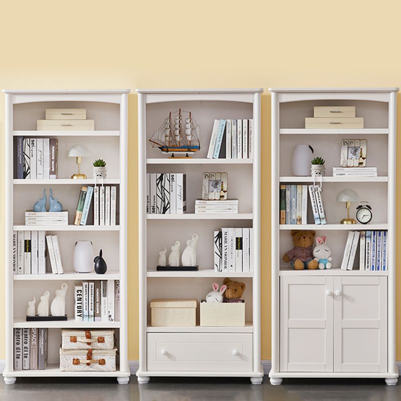 Wooden Closed Back Bookcase Contemporary Standard Bookshelf with Shelves