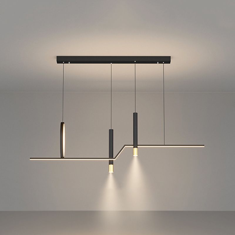 Nordic Metal Island Light Geométrico 39.5 "de ancho Multi Light Island Colgante para comedor