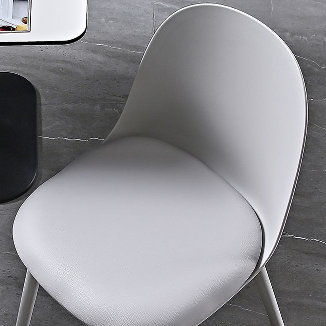 Scandinavian Plastic Kitchen Dining Room Chair Solid Back Side Chair
