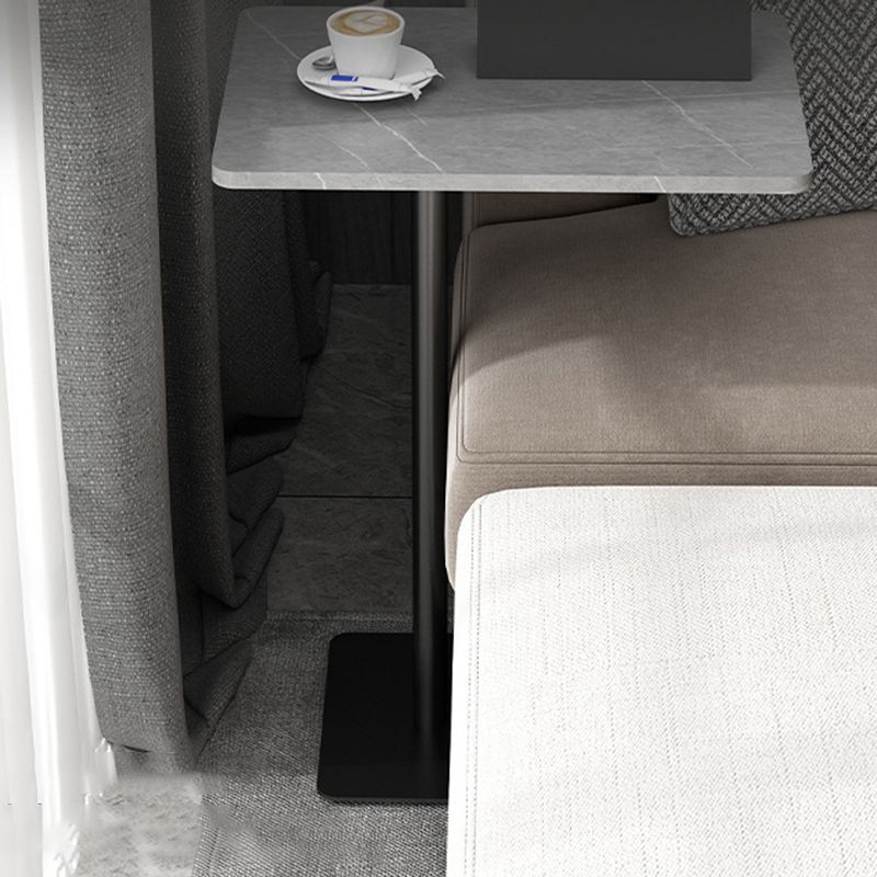 Modernistic Slate Top Side Table Rectangular Metal C Side Table
