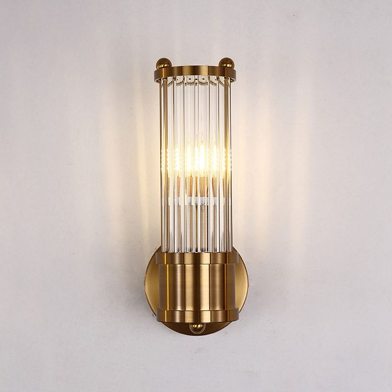 Crystal Geometric Shape Wall Light Modern Style Multi Lights Wall Light Sconce in Brass