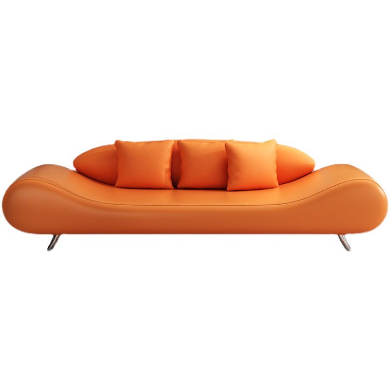 23.62 Inch Tall Curved Armless Sofa Contemporary Sofa for Living Room