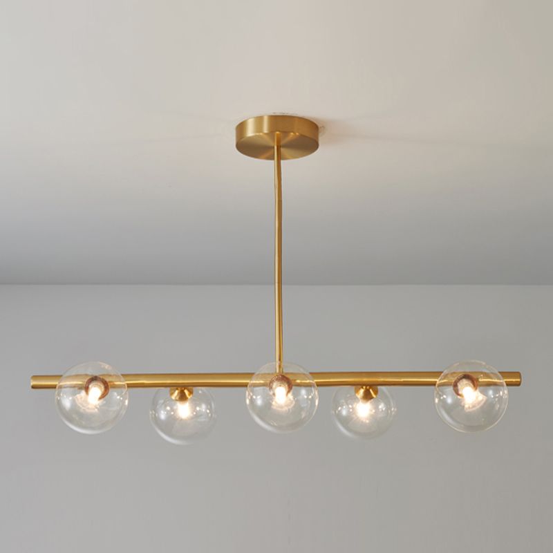 Modern Simple Hanging Lamp Glass Ball Shape Shade Island Light Fixture for Living Room