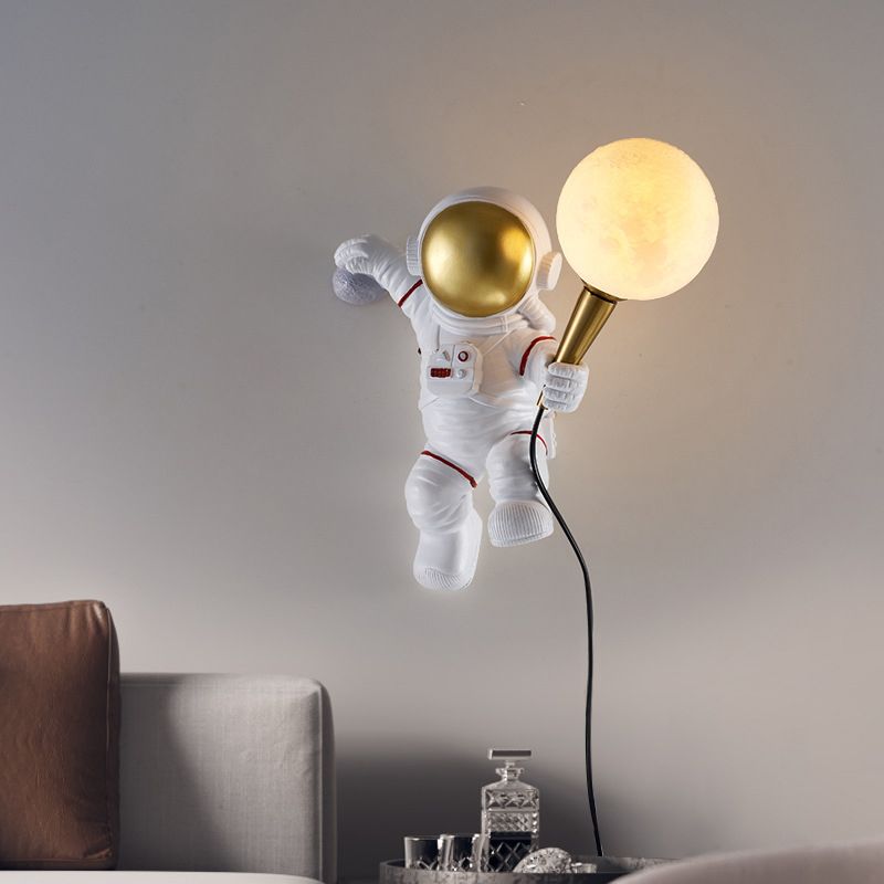 Astronaut Modelado de luces de matriz esféricas Resina creativa 1 luz sonces