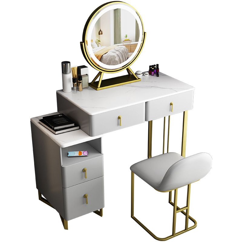 Bedroom Make-up Vanity 33.46" L Glam Dressing Table with 4 Drawers