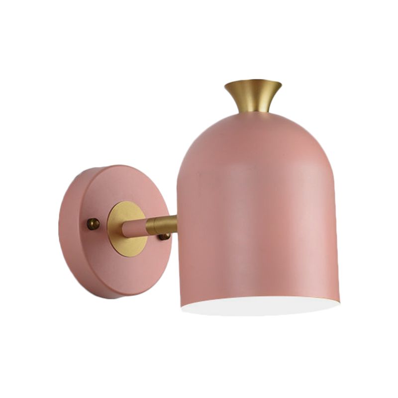 Cup Shade Dining Room Wall Lamp Metal 1 Bulb Nordic Stylish Sconce Light with Macaron Color