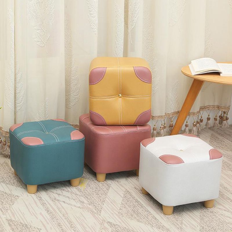 Orange Modern Standard Square Color Piece Leather Standard for Drawing Room