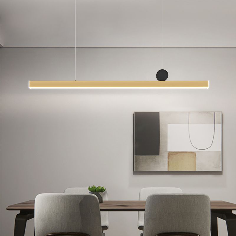 Zeitgenössischer Stil linearer Form Island Light Metal One Light Island Lighting