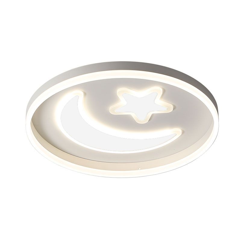 Éclairage LED encastré pour chambre à coucher, luminaire encastré blanc/rose/bleu pour enfants avec abat-jour en acrylique lune et étoile