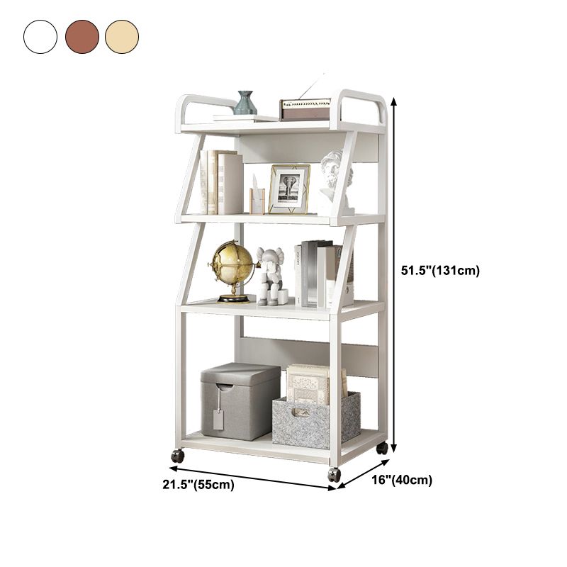 Ladder Wood and Metal Bookshelf, Multi Tiers Contemporary Bookcase for Living Room