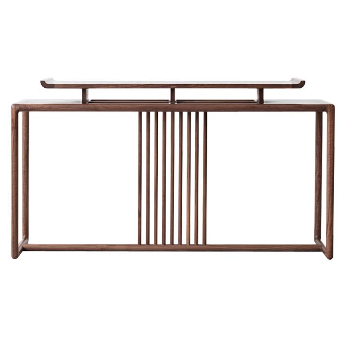 Solid Wood Rectangle Console Table 1-shelf Accent Table for Hall