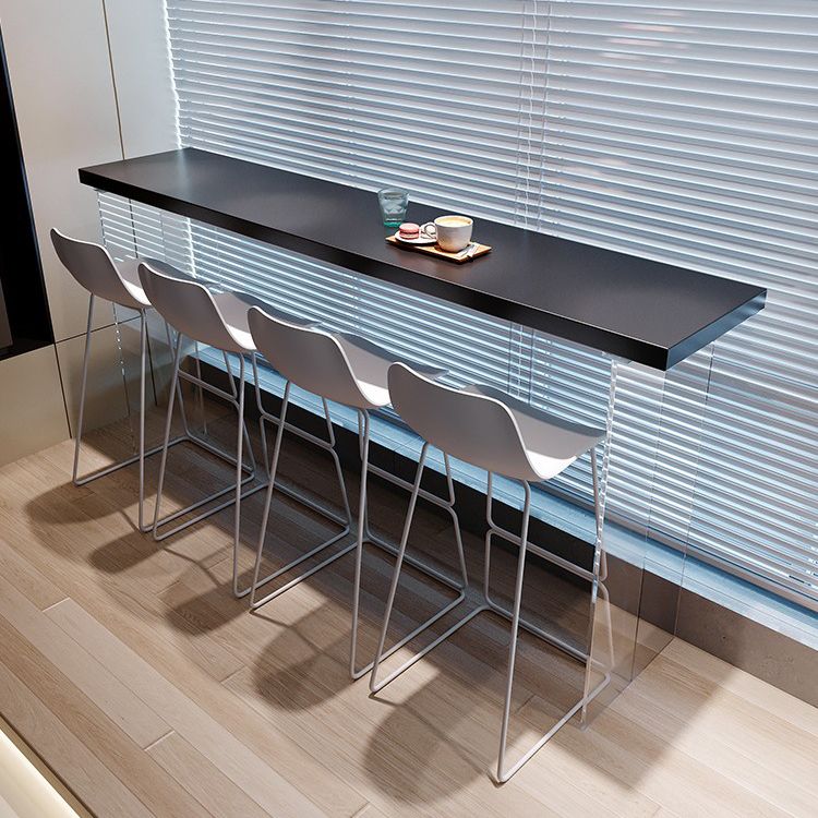 Contemporary Metal Dining Stools Low Back Bar Stools with Footrest