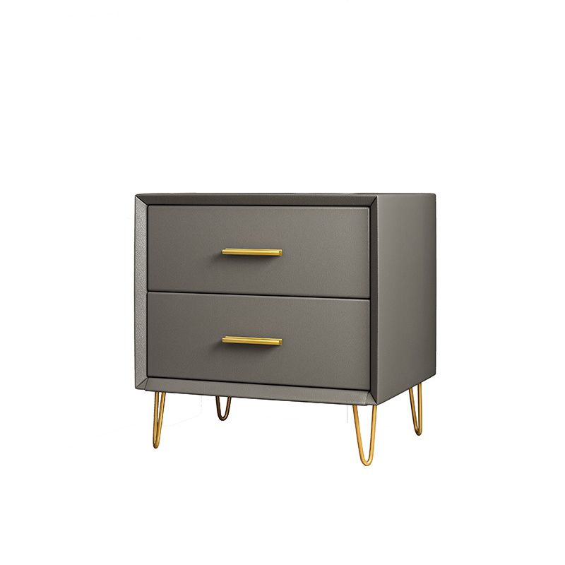 Wooden Nightstand 18.5"/19.2"' Tall 2 - Drawer Nightstand in White / Blue / Grey