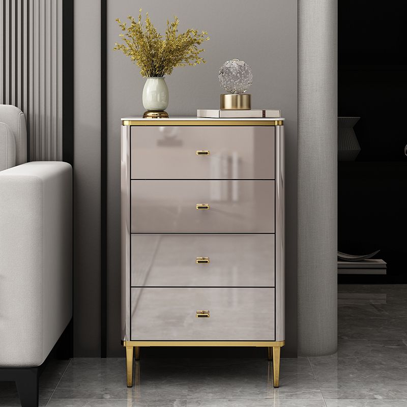 Glam Vertical Lingerie Chest Stone Storage Chest with Drawers for Bedroom