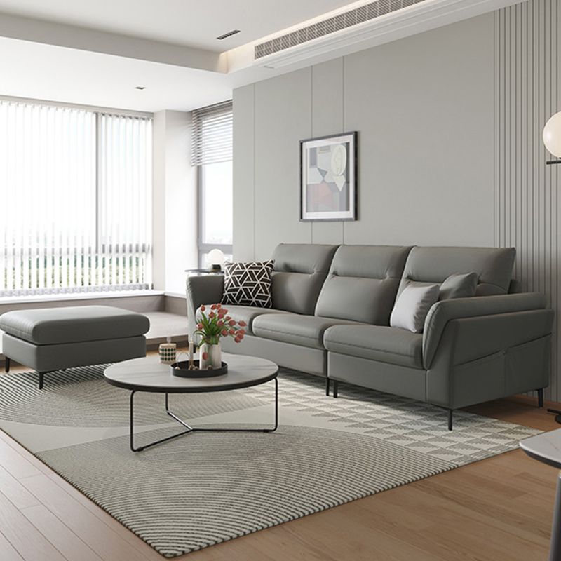 35.4" W Contemporary Sectionals Faux Leather Sectional Sofa Set