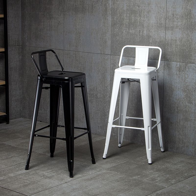 Industrial Style Armless Barstool Iron Frame Counter Stools for Cafe