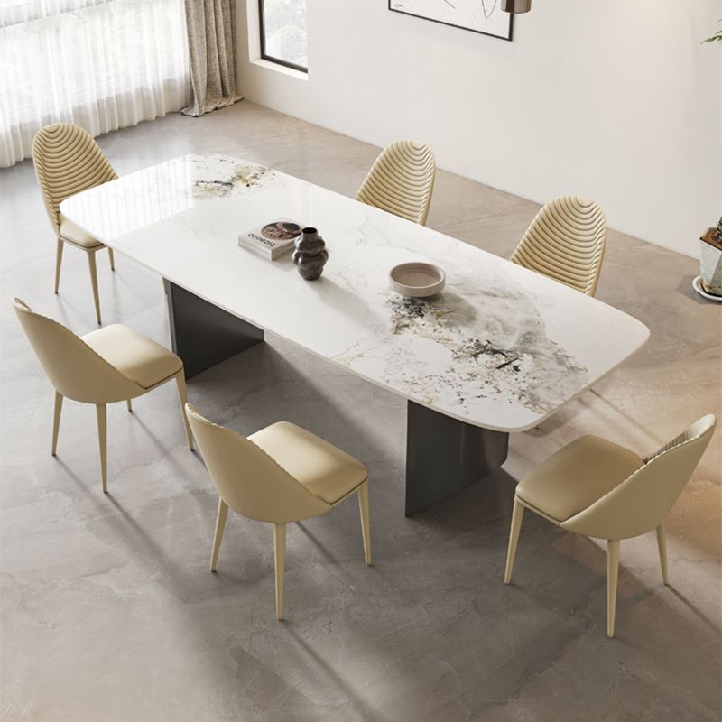 Modern Dining Set 1/7 Pcs Rectangle Dining Table with Upholstered Chairs