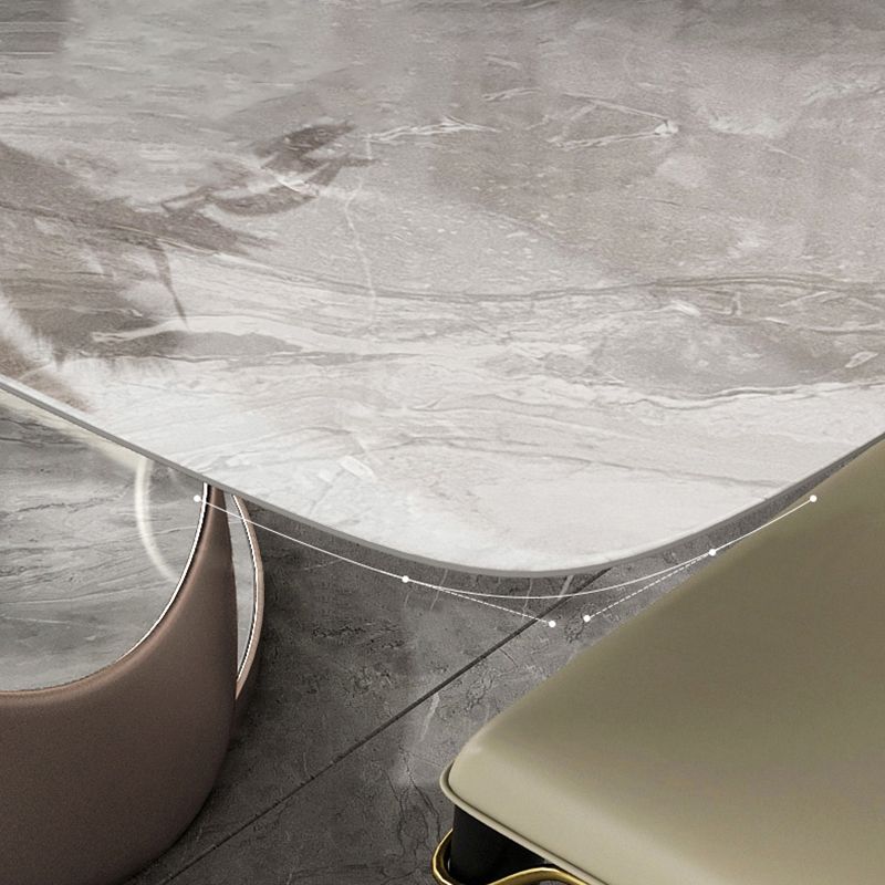 Modern Stone Top Dining Table Set 1/2/5/6 Pieces Rectangle Indoor Dinette Set