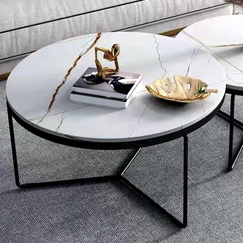 Frame 1 Coffee Table Slate Round Coffee Table for Living Room