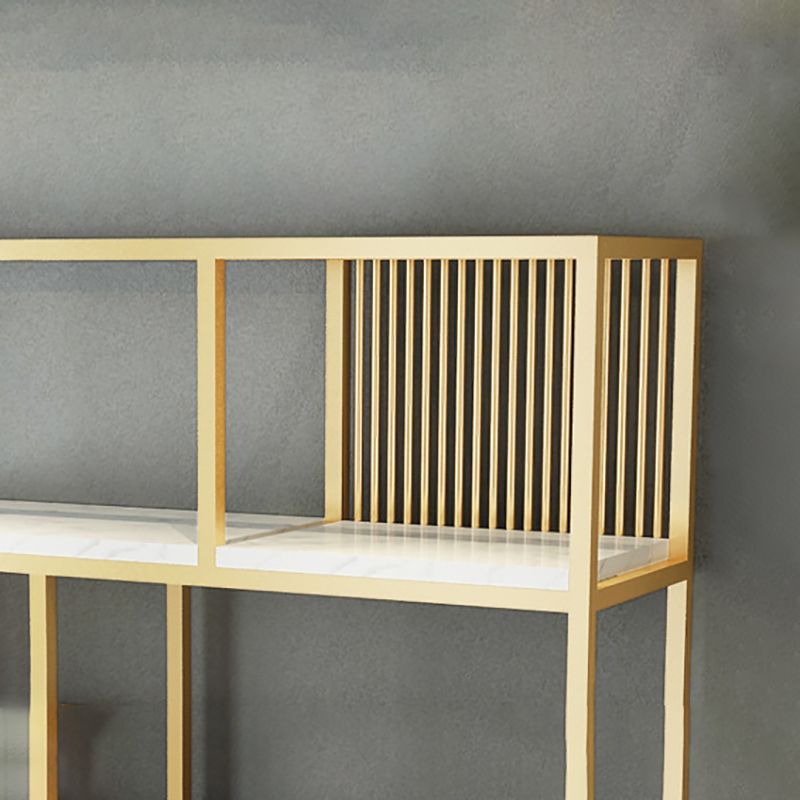 11.81" W Glam Antique Finish Shelf Bookcase Etagere Metal Bookshelf