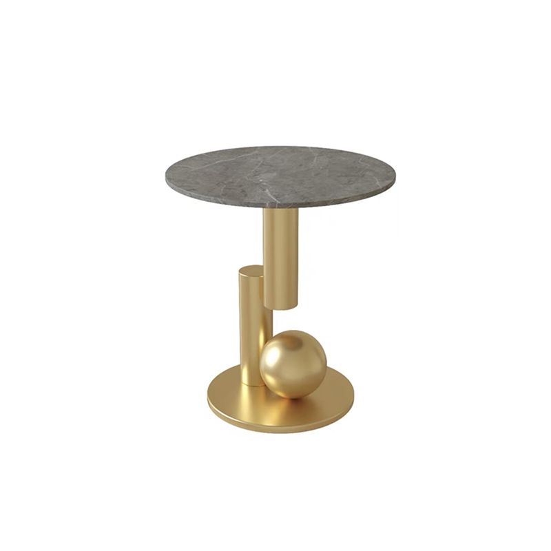 Pedestal Base Design Rock Slab Table Top Black Gold/grey/white Round Side Table