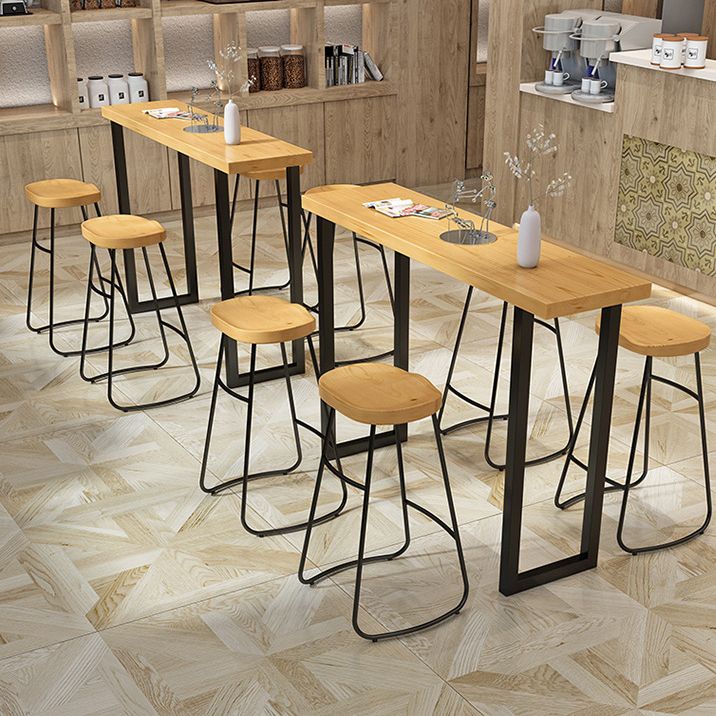 Cafe and Break-room Bistro Bar Desk Modern Rectangle Wood Counter-height Pub Table