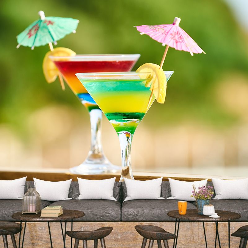 Modern Wallpaper Mural for Wine Bar Stain Resistant Wall Covering, Custom Print