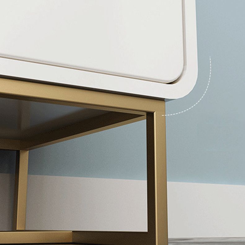 Modern Accent Chest with Iron Base and Solid Wood Soft Close Chest