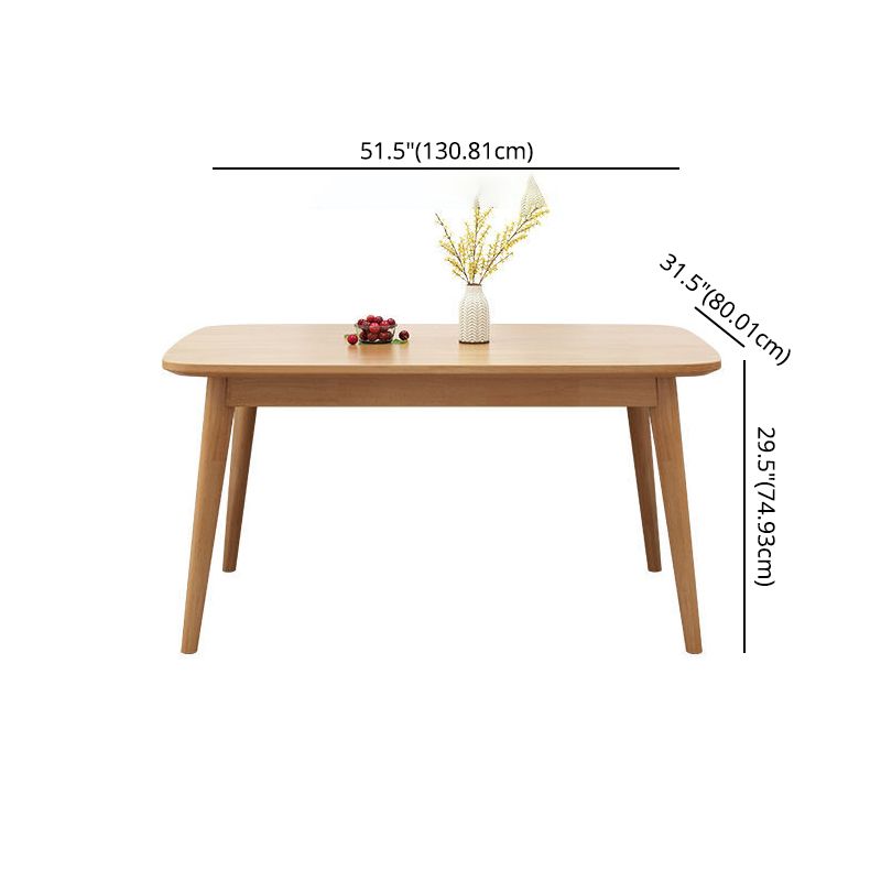 Fixed Wood Top Kitchen Table Set with 4 Legs Base Dining Table Sets for Dining Room