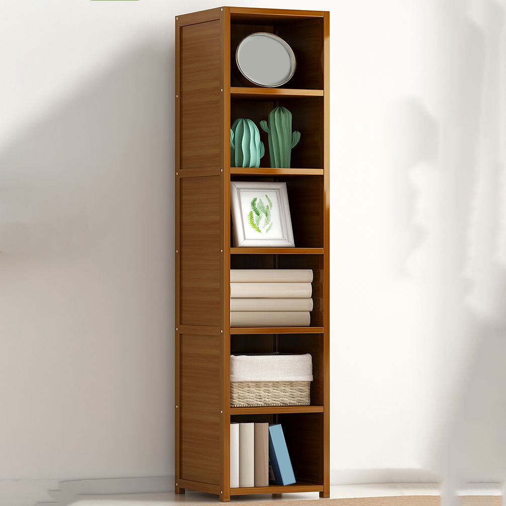 11.8"W Rectangle Accent Chest, Brown Mid-Century Modern Cabinet with Shelves