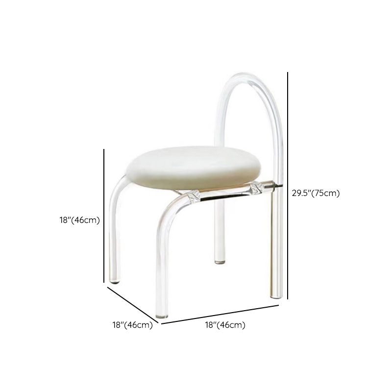 Acryli Contemporary Dining Set 1/7 Pieces White Stone Dinette Table Set